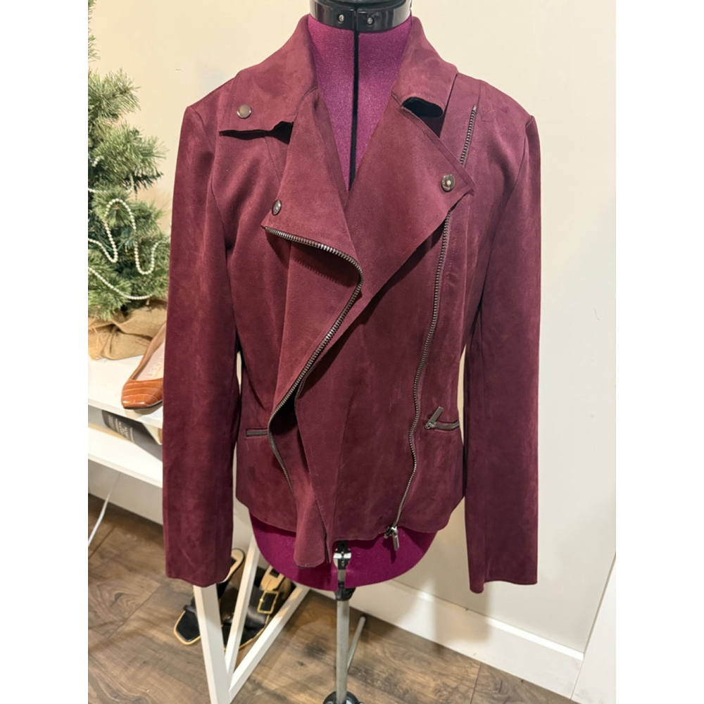 Kut From The Kloth Faux Suede Moto Jacket Blazer Large